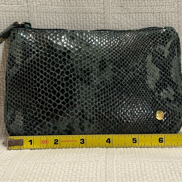 Stephanie Johnson Green & Black Snakeskin Cosmetic Bag with Gold Accent - Picture 3 of 8